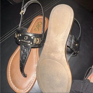 GBG Los Angeles Women's Black Sandals Gladiator Walking Ankle Strap Size 6